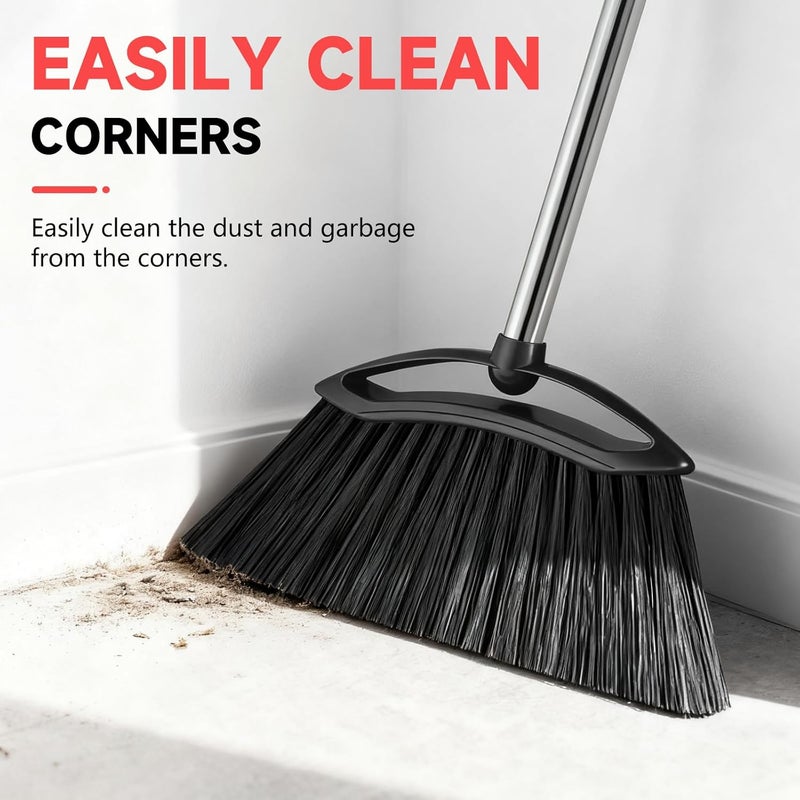 EZKEY Heavy Duty Broom, 54-inch Adjustable Long Handle Angle Brooms Large Brooms for Sweeping Indoor and Outdoor Commercial Broom for Home Kitchen Patio Garage Porch Courtyard Classroom, Black - Image 4